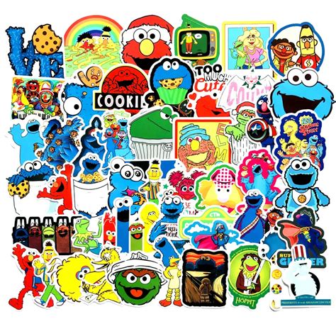 50pcs/Lot Creative Sesame Street Sticker Graffiti Decorative DIY Decal ...