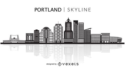 Portland Skyline Silhouette - Vector Download