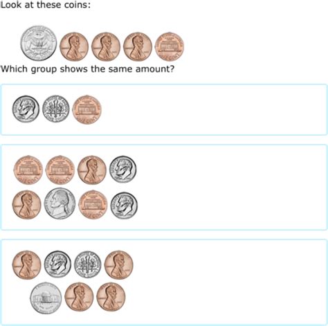 IXL | Equivalent amounts of money - up to $1 | 2nd grade math