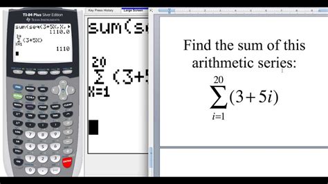 12-2 How to Find the Sum of an Arithmetic Sequence on the TI-84 - YouTube