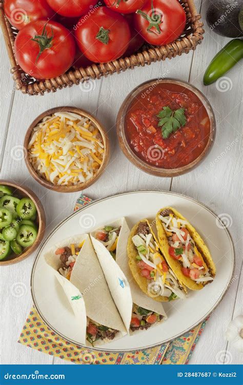 Fresh Taco And Ingredients Royalty Free Stock Photography - Image: 28487687