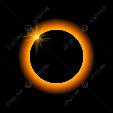 Solar Eclipse Vector Sun Moon Background, Planet, Horizon, Shine ...