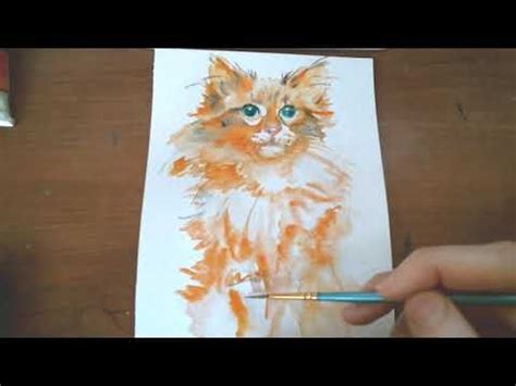 HOW TO PAINT orange tabby cat watercolor painting on paper | Watercolor cat, Orange tabby cats ...