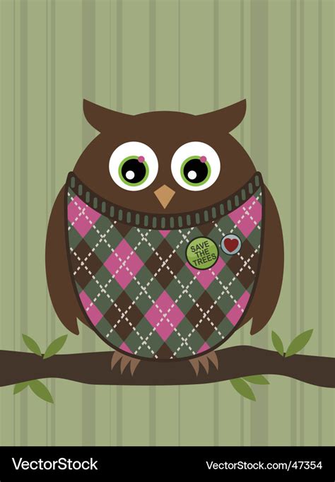 Perched owl Royalty Free Vector Image - VectorStock