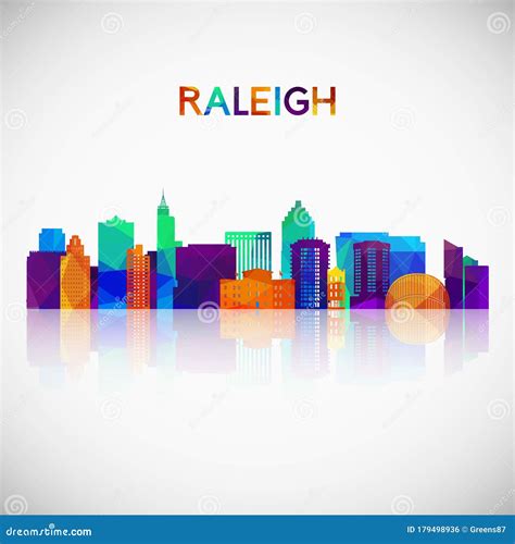 Raleigh Skyline Silhouette in Colorful Geometric Style. Stock Vector - Illustration of black ...