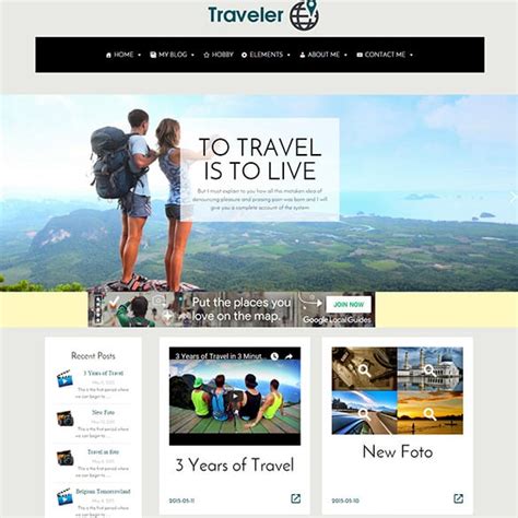 Travel Blog Template Free