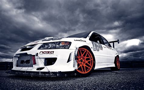 White Modified Mitsubishi Lancer HD Wallpaper Super Cars Images, Car Images, Audi Rs3 ...