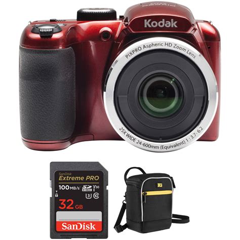 Kodak PIXPRO AZ252 Digital Camera Basic Kit (Red) B&H Photo