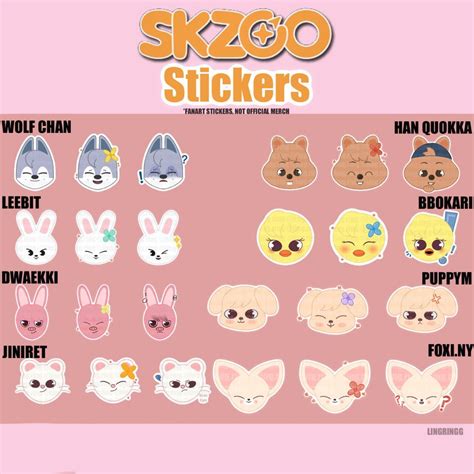 Stray Kids SKZOO Kpop Fanart Stickers Merch (Wolf Chan, Leebit, Dwaekki ...