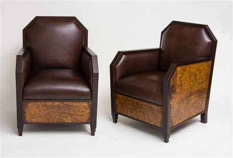 Art Deco Club Chairs and Ottoman | CT Fine Furniture