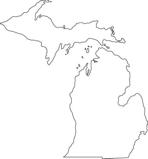 Michigan Map Outline Printable