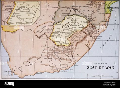 General Map of Seat of War - Boer War, circa 1899 Stock Photo - Alamy