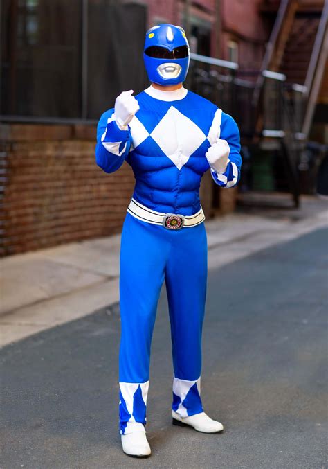 Power Rangers Men's Blue Ranger Muscle Costume