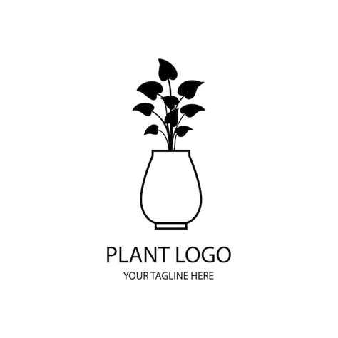 Premium Vector | Plant silhouette black and white