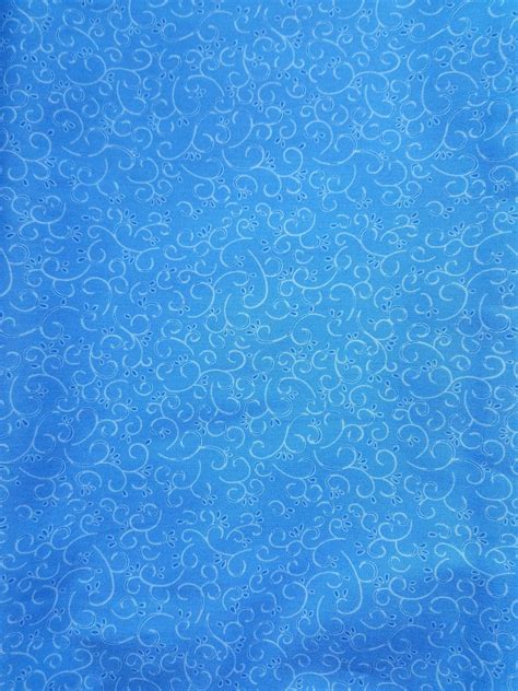 Blue Cotton Fabric, Quilt fabric by the yard