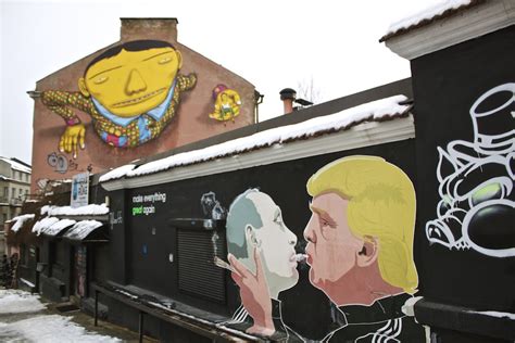 See This Putin & Trump Street Art in Vilnius, Lithuania - cherylhoward.com