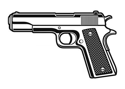 a black and white illustration of a gun 2641449 Vector Art at Vecteezy