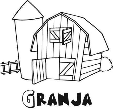 Dibujo infantil de granja para colorear con los niños