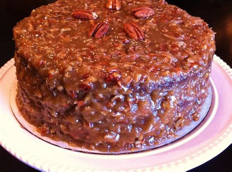 GERMAN CHOCOLATE CAKE WITH COCONUT-PECAN FROSTING Recipe | Just A Pinch Recipes