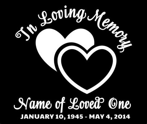 Hearts In Loving Memory Car Decal - Celebrate Prints