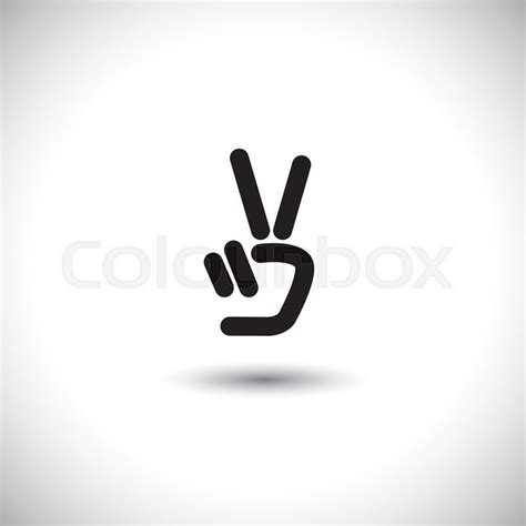 V hand victory symbol vector logo icon. this icon can also represent ...