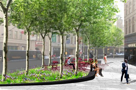 Downtown Crossing plaza with seating and bike lane will also test traffic patterns - Curbed Boston