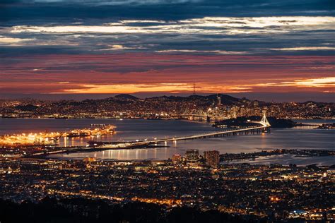 wallpaper city, coast, aerial view, night, cityscape, san francisco ...