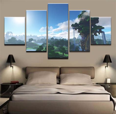 Minecraft Game 5piece Canvas Wall Art For Living Room Decor - WePosters.com - Free Shipping & Up ...