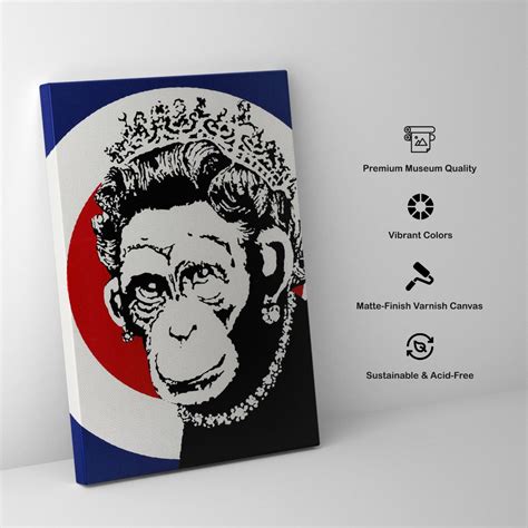 Monkey Queen Painting & Wall Art Print by Banksy - Dessine Art