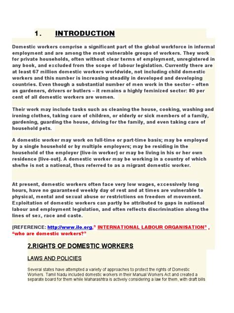 Rights of Domestic Workers | PDF | Domestic Worker | Workforce