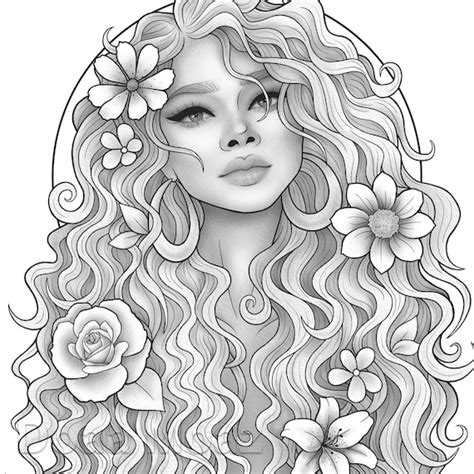 Printable Coloring Page Fantasy Character Black Girl - Etsy Israel