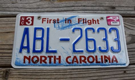 North Carolina License Plate First In Flight 2015 - North Carolina ...