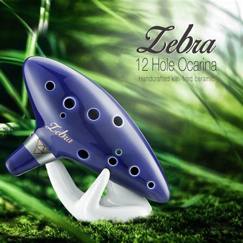 Zebra™ 12 Hole Ceramic Ocarina C Tone Handcrafted Zelda Ocarina - Price ...