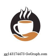 280 Coffee Shop Logo With Hand Concept Clip Art | Royalty Free - GoGraph