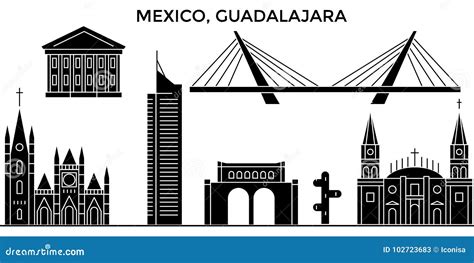 Mexico, Guadalajara Architecture Urban Skyline Stock Vector - Illustration of downtown ...