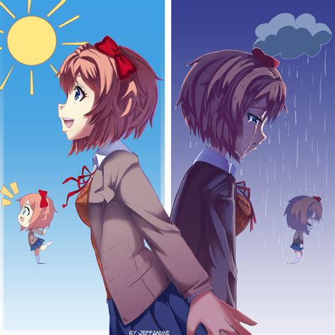 Jeffanime - Sayori Happy thoughts and rain clouds