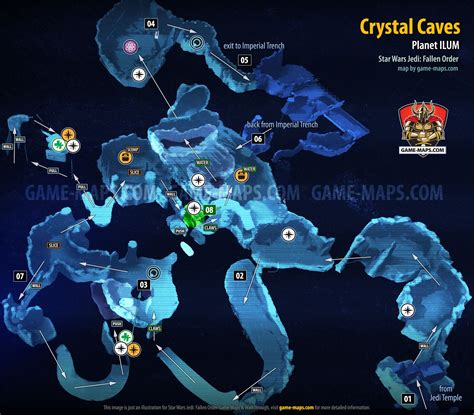 Crystal Caves Map, Ilum for Star Wars Jedi Fallen Order