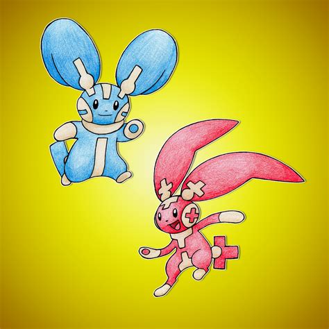 Mega Plusle and Mega Minun by FakeMakeT on DeviantArt