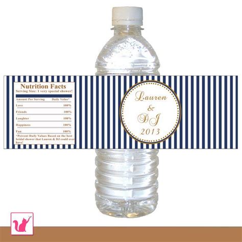 Water bottle labels wedding, printable wedding water bottle labels, bottle labels wedding navy ...