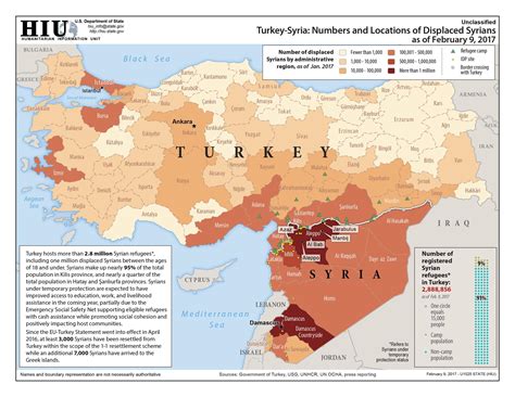 Turkey-Syria: Numbers and Locations of Displaced Syrians as of Feb 09, 2017 - Turkey | ReliefWeb