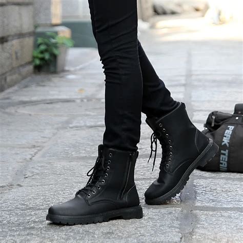 Mens boots winter leather hot sell fashion casual warm winter boots men ...