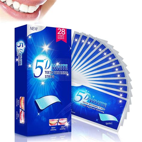 28 Pcs Teeth Whitening Strips,5D White Strips Teeth Whitening Kit,Non ...