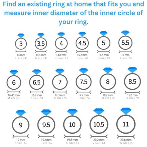 Printable Diamond Ring Sizer Ring Size Finder Ring Size Measure ...