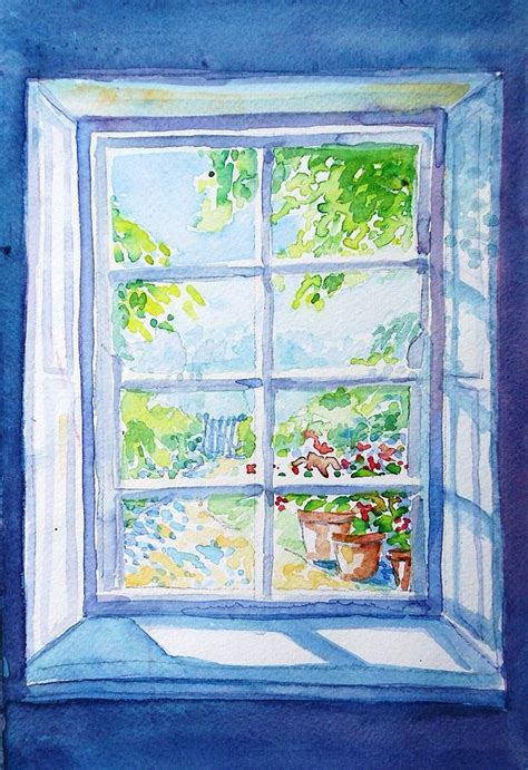 Garden Path through a Summer Window Painting by Trudi Doyle - Pixels