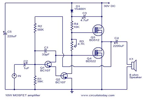 Mosfet Amplifier Circuits | Todays Circuits ~ Engineering Projects