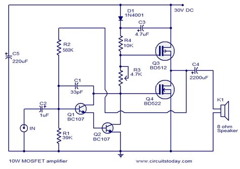 Mosfet Amplifier Circuits | Todays Circuits ~ Engineering Projects