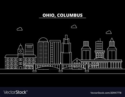 Columbus silhouette skyline usa - columbus Vector Image