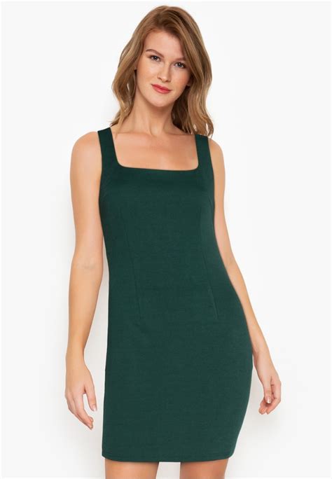 Buy ZALORA BASICS Square Neck Bodycon Dress 2021 Online | ZALORA ...