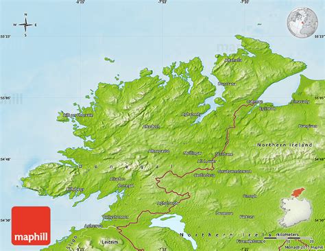 Physical Map of Donegal