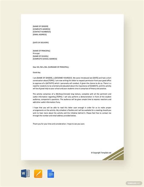 Request Letter to Principal Templates in Word - FREE Download ...